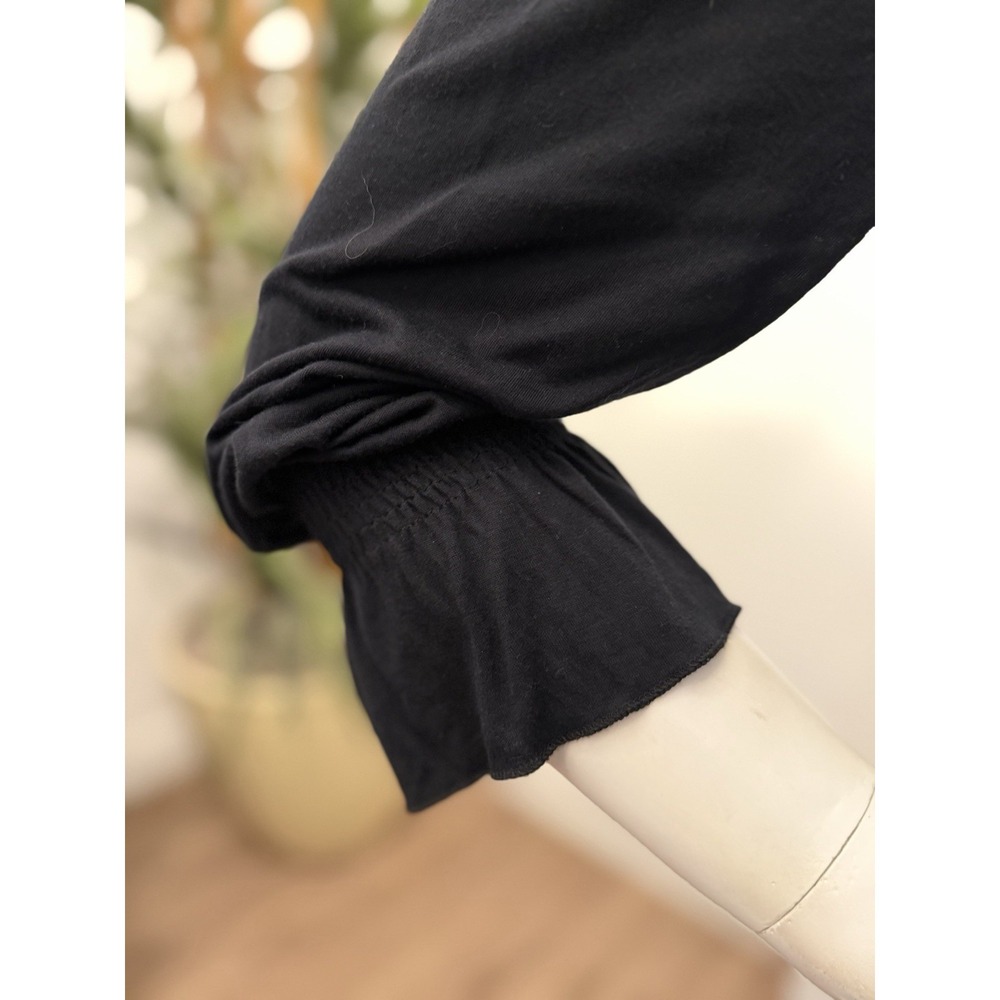 Vintage Havana Top Blouse S On/off Shoulder Embroidered Black Elastic Waist Boho - Picture 4 of 11